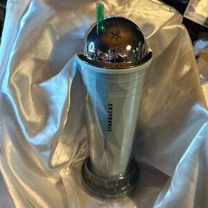 RARE COLLECTIBLE STARBUCKS Dome Lid w/ flat lid on the bottom-mint color NEW!!!